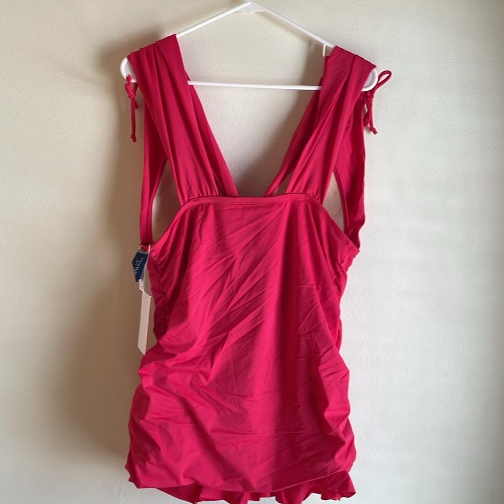 Swimsuits for All-Fuchsia, full-coverage, retro ruffle, great length and style! - Picture 4 of 9